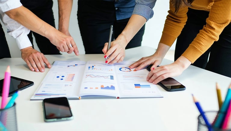 Team working on a product launch