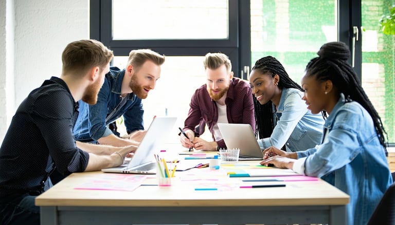 a team of coworkers working more effieciently
