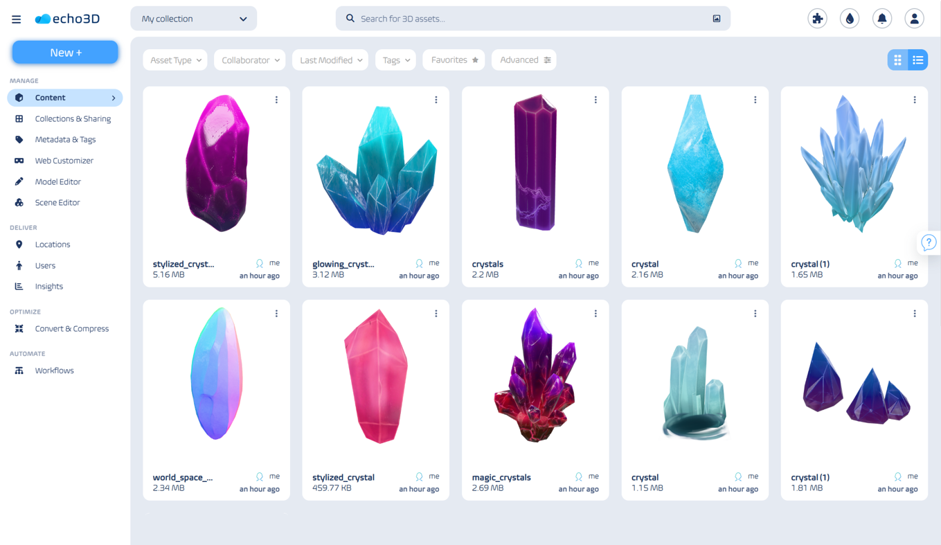 echo3D 3D Digital Asset Management